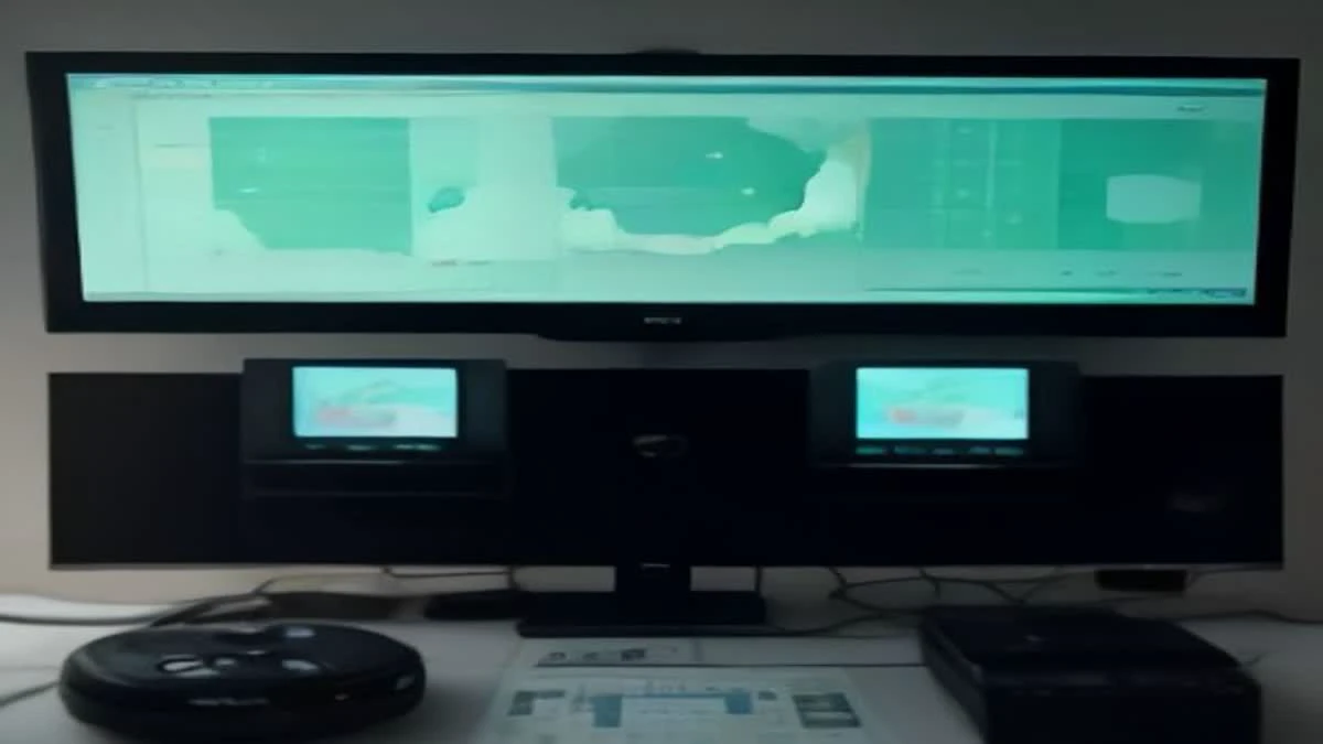 top-down flat lay of a control room with monitors showing abstract dashboards, no readable text, soft morning light (illustrative image)