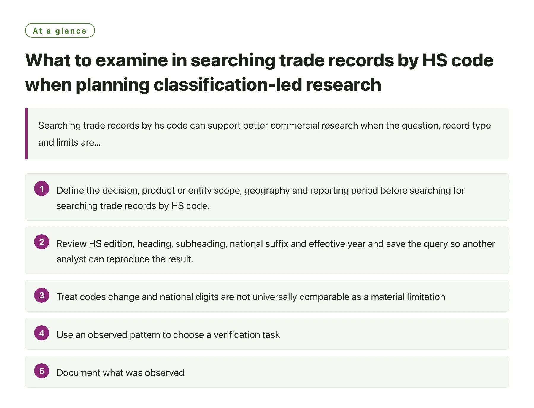 What to examine in searching trade records by HS code when planning classification-led research——全文要点速览