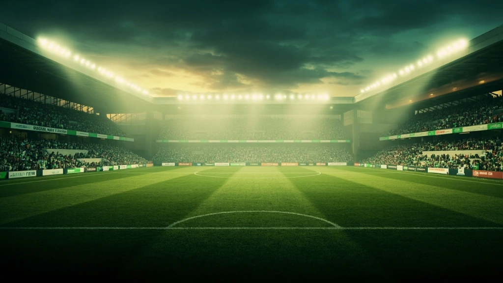 Supporters in green and white inside Greenwood Stadium under floodlights